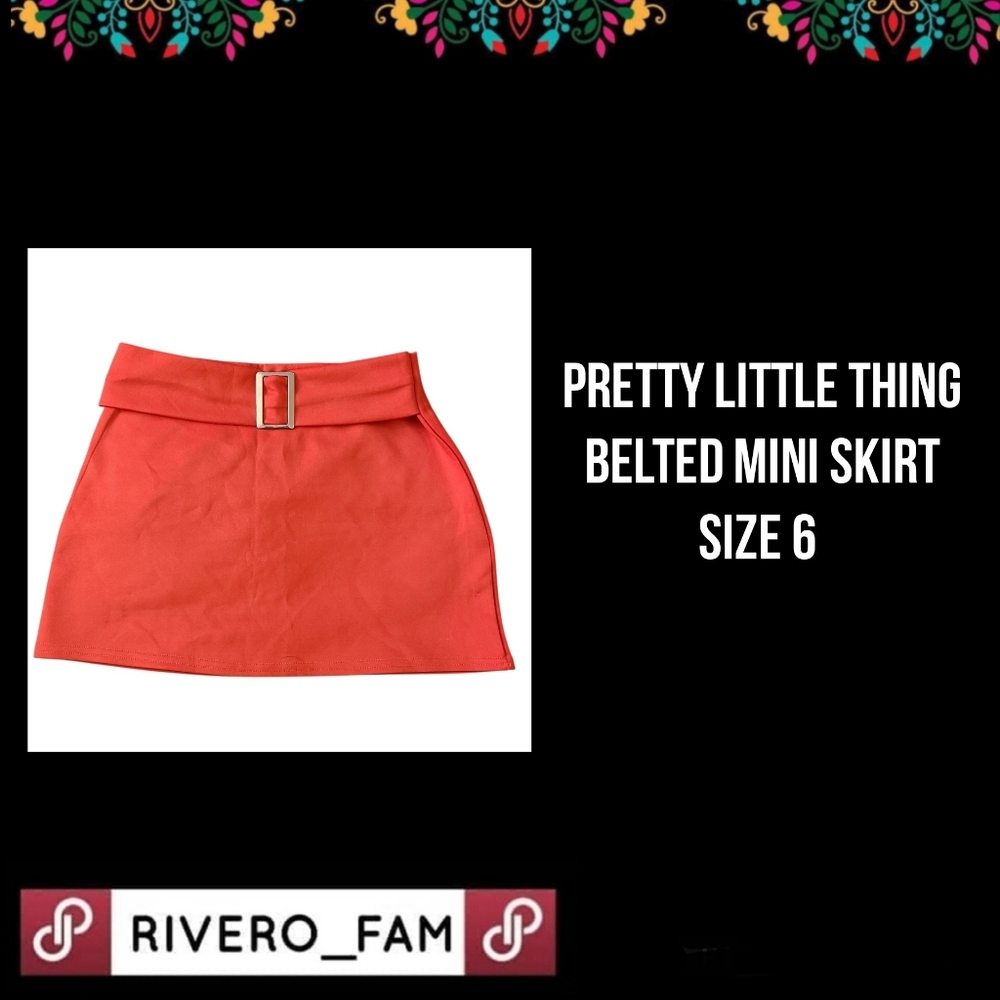 PRETTY LITTLE THING] BELTED MINI SKIRT | SIZE 6